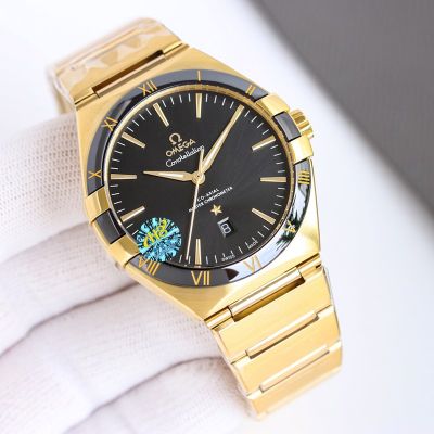 Omega 5th Constellation Meteorite 41MM 8900 Movement 316L Steel Black/Blue Dial Men Watch